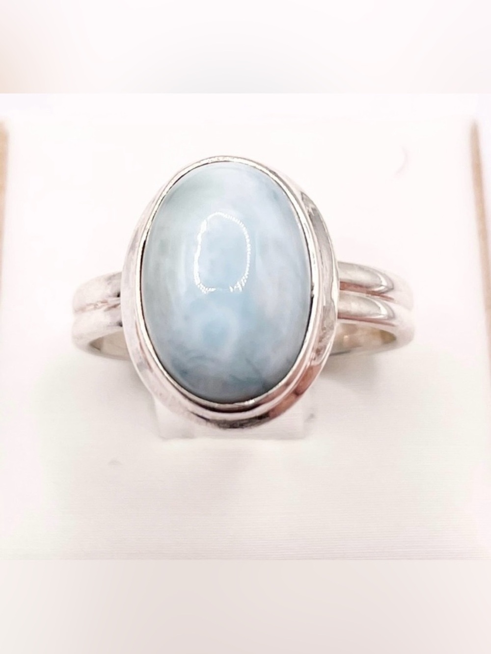 Size 9 Larimar 925 Sterling Silver Ring